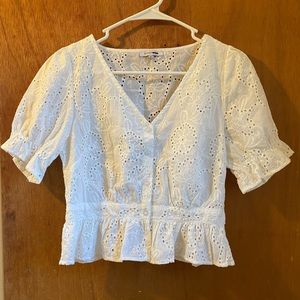 Fashion Nova White Eyelet Top